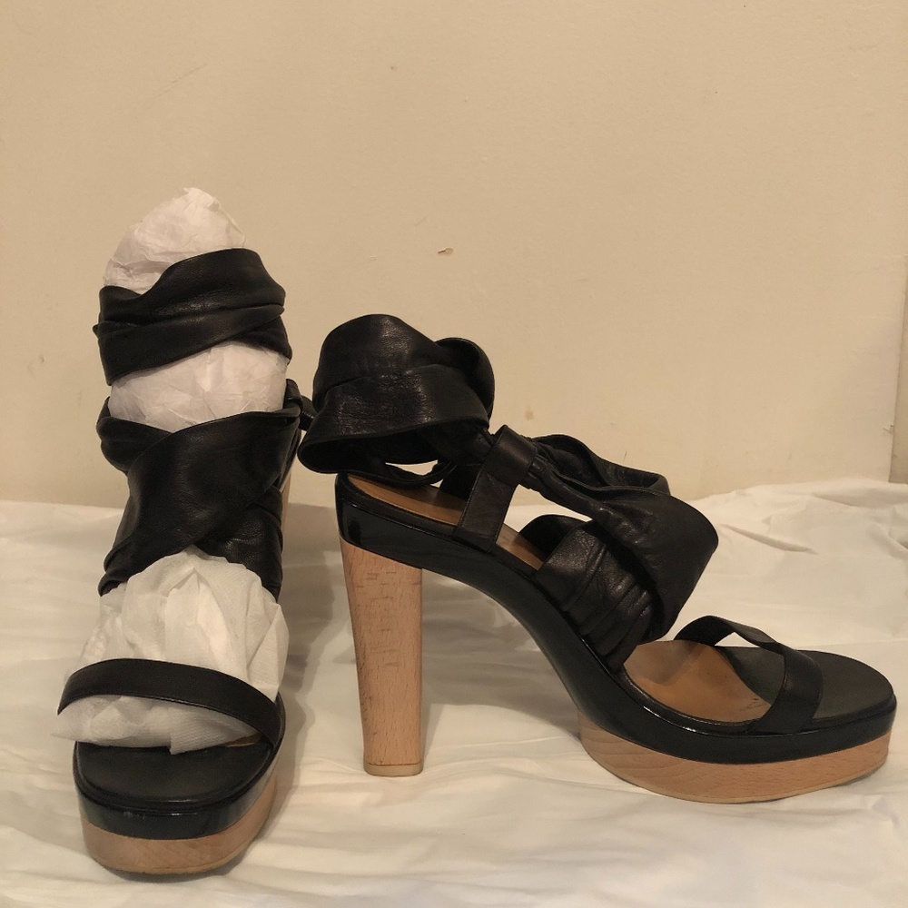 Hermes Leather Platform Sandals